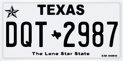 TX license plate DQT2987