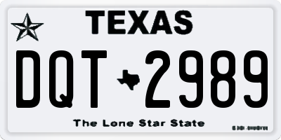 TX license plate DQT2989