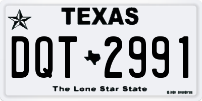 TX license plate DQT2991