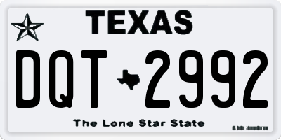 TX license plate DQT2992