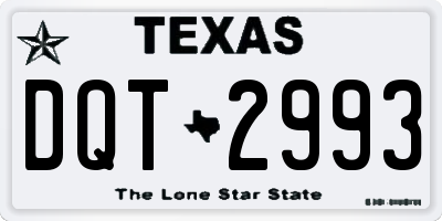 TX license plate DQT2993