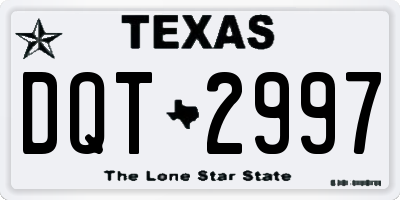 TX license plate DQT2997