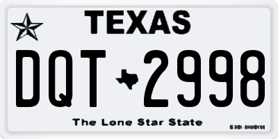 TX license plate DQT2998