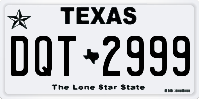 TX license plate DQT2999