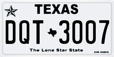 TX license plate DQT3007