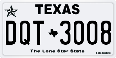 TX license plate DQT3008