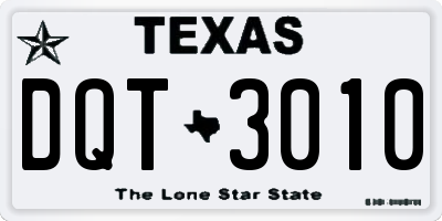 TX license plate DQT3010