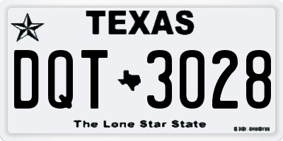TX license plate DQT3028