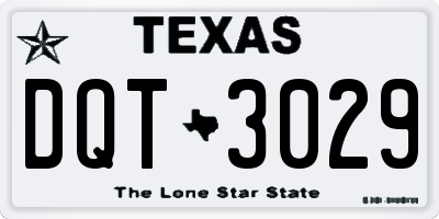 TX license plate DQT3029