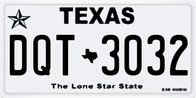TX license plate DQT3032