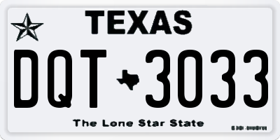 TX license plate DQT3033