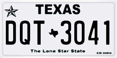 TX license plate DQT3041