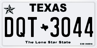 TX license plate DQT3044