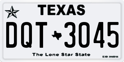 TX license plate DQT3045