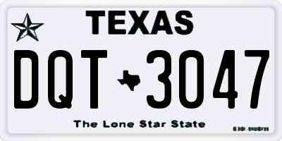 TX license plate DQT3047