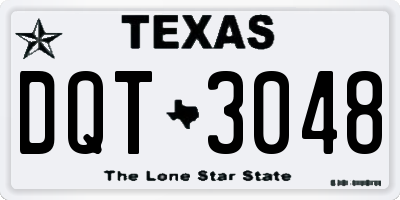 TX license plate DQT3048