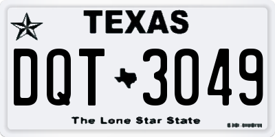 TX license plate DQT3049