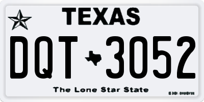 TX license plate DQT3052