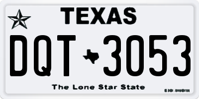 TX license plate DQT3053
