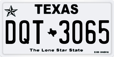 TX license plate DQT3065