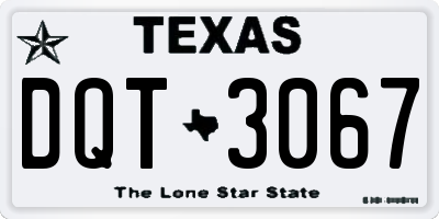 TX license plate DQT3067