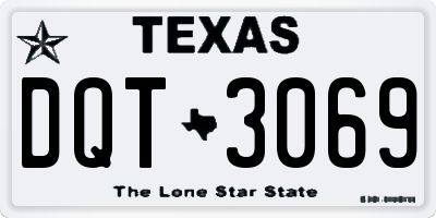 TX license plate DQT3069