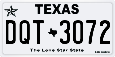 TX license plate DQT3072