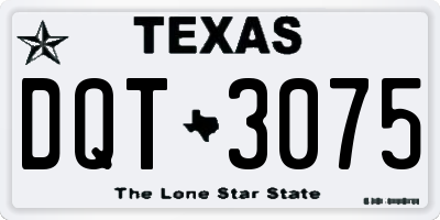 TX license plate DQT3075