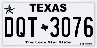 TX license plate DQT3076