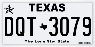 TX license plate DQT3079