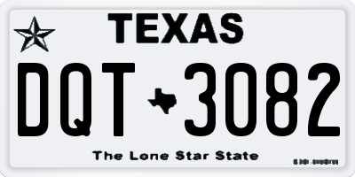 TX license plate DQT3082
