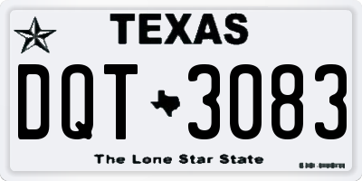 TX license plate DQT3083