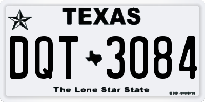 TX license plate DQT3084