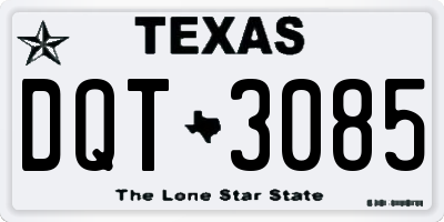 TX license plate DQT3085