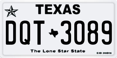 TX license plate DQT3089