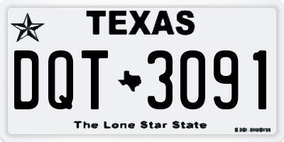TX license plate DQT3091