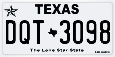 TX license plate DQT3098