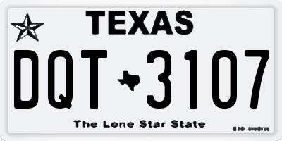 TX license plate DQT3107