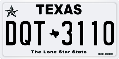 TX license plate DQT3110