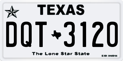 TX license plate DQT3120