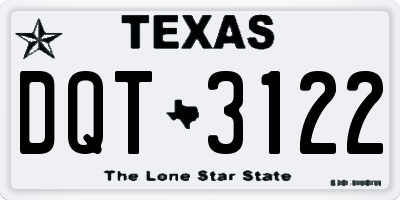 TX license plate DQT3122