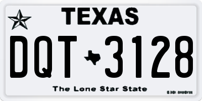 TX license plate DQT3128