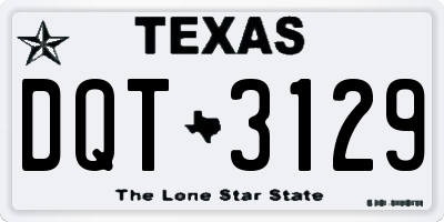 TX license plate DQT3129