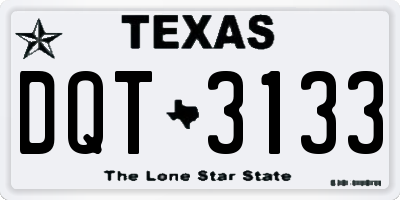 TX license plate DQT3133