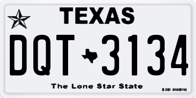 TX license plate DQT3134