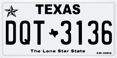 TX license plate DQT3136