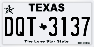 TX license plate DQT3137