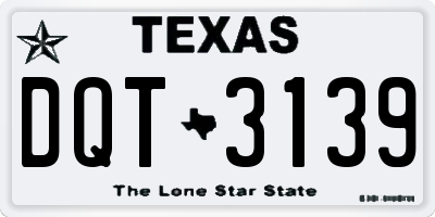 TX license plate DQT3139