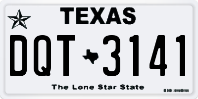 TX license plate DQT3141