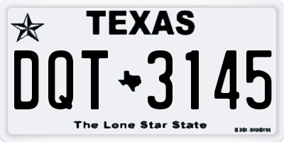 TX license plate DQT3145